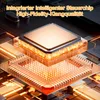 A close-up, stylized view of a computer chip on a circuit board, with glowing orange lights. Produktbild-Vorschau