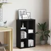vidaXL Bücherregal Schwarz Eichen-Optik 50x25x80 cm Produktbild-Vorschau 2
