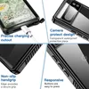 Collage of close-up shots of a black phone case, highlighting its features. Produktbild-Vorschau