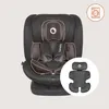 A black and gray car seat with a separate insert shown in a circle. Produktbild-Vorschau