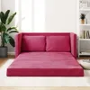 vidaXL Bodensofa mit Schlaffunktion Weinrot 122x204x55 cm Produktbild-Vorschau 2