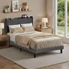 A bedroom scene with a bed, nightstands, and a window overlooking a garden. Anteprima dell’immagine prodotto