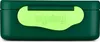 A dark green lunchbox with a light green clasp and the brand name 'ergobag' embossed on the clasp. Produktbild-Vorschau