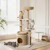 Fudajo Forest Oak 138 cm Kratzbaum beige, Katzenkratzbaum Produktbild-Vorschau 2
