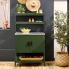 sweeek - Outdoor-Küche aus Stahl mit 2 hängenden Regalböden Produktbild-Vorschau 6