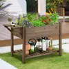 Yaheetech Hochbeet mit Ablagefach, Blumenkasten aus Holz, Produktbild-Vorschau 2
