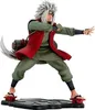 A figurine of the anime character Jiraiya from Naruto Shippuden, posed in a dynamic stance on a black display base. Podgląd zdjęcia produktu