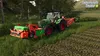 A tractor with a mower attachment is shown in a field, cutting grass next to a crop field. Produktbild-Vorschau