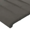 A close-up view of a dark gray upholstered headboard with a ribbed texture. Produktbild-Vorschau