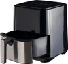 A black and silver air fryer with its drawer pulled out, shown from a three-quarter angle against a white background. Produktbild-Vorschau