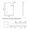Diagrams showing the dimensions of a mirror and mounting hardware. Anteprima dell’immagine prodotto