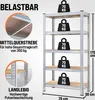 A product image for a shelving unit, highlighting its load capacity and durability. Anteprima dell’immagine prodotto