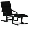 Relaxsessel mit Hocker Schwarz Stoff Produktbild-Vorschau 1