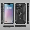 Multiple views of a black iPhone case with a ring holder. Produktbild-Vorschau