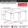 Alu-Pavillon PREMIUM  3,6x4,8m grau inkl. LEDs Produktbild-Vorschau 7
