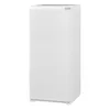 A white upright refrigerator with a freezer compartment. Produktbild-Vorschau