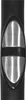 A close-up, black and white image of a part of a fitness device, showing a metallic oval-shaped button with a dark horizontal stripe in the middle, set against a black cylindrical body. Produktbild-Vorschau
