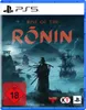 The image is a video game cover for 'Rise of the Ronin' on PS5, featuring a samurai warrior in a stormy, atmospheric landscape with ships in the background. It includes age rating and developer logos. Produktbild-Vorschau