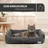 Katzenbett Cordstoff mit Spielkugelset, Farbe:grau, Produktbild-Vorschau 2