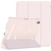 A pink tablet case with a transparent back is shown in a studio setting. Produktbild-Vorschau