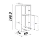 A technical drawing of a cabinet with dimensions indicated. Náhled obrázku produktu