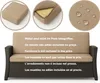 Collage showing details of a cushion for a sofa, including its texture, a close-up of its zipper, and its water-repellent properties, along with a sofa with cushions. Podgląd zdjęcia produktu