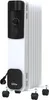 A white oil-filled radiator with a black control panel and wheels, shown against a white background. Náhled obrázku produktu