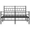 A black metal bed frame shown from the front against a white background. Podgląd zdjęcia produktu