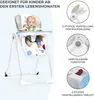 A baby sitting in a high chair, with feature callouts on the right side. Podgląd zdjęcia produktu