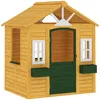 Kinderspielhaus Holz Spielhaus Outdoor mit Tür 3 Fenster 2 Produktbild-Vorschau 1