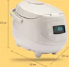 A white electric rice cooker with dimensions indicated. Anteprima dell’immagine prodotto