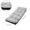 A light gray cushion with tufting, shown diagonally on a white background. Dimensions are indicated by dashed lines and text. Podgląd zdjęcia produktu