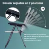 CASARIA® 4x Chaises de jardin pliantes Gris Chiné en Voir les images du produit 3
