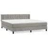 vidaXL Boxspringbett mit Matratze Hellgrau 180x200 cm Samt Produktbild-Vorschau 1