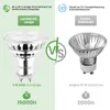 A comparison image showing a Lumiled LED lamp versus a traditional incandescent bulb, highlighting energy savings and lifespan. Produktbild-Vorschau