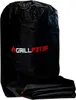 A black grill cover with a logo on it, shown against a white background. Produktbild-Vorschau
