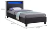 Polsterbett MANDALAY mit LED Beleuchtung Einzelbett Produktbild-Vorschau 13