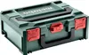 A green and red Metabo MetaBox storage case is shown against a white background. Produktbild-Vorschau