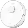 A white robot vacuum cleaner is shown from a slightly elevated angle against a white background. Produktbild-Vorschau
