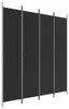 vidaXL Paravento a 4 ante, nero, 200x220 cm, in tessuto Anteprima dell’immagine prodotto 1