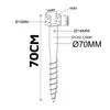 A diagram showing the dimensions and specifications of a screw-in post anchor. Produktbild-Vorschau