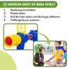 Instructions for a toy duck shooting game with two children playing. Voir les images du produit