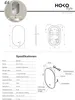 HOKO Miroir ovale LED avec cadre métallique 45x75 cm Blanc Voir les images du produit 8