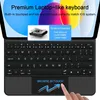 A close-up of a black keyboard with a trackpad, attached to a tablet, with marketing text and graphics. Podgląd zdjęcia produktu