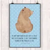Mr. & Mrs. Panda Poster Bär Schulterblick DIN A4 - Blau Produktbild-Vorschau 2