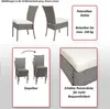 Product images and feature descriptions for polyrattan chairs. Produktbild-Vorschau