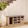 Scarpiera con panchina, stile industriale, finitura sonoma, Anteprima dell’immagine prodotto 2