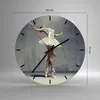 Wanduhr - Rund - Glasuhr - Ballerina Weiß Wand - 30x30cm - Produktbild-Vorschau 3