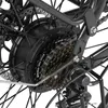 A close-up view of the rear wheel hub and gears of an electric bicycle. Produktbild-Vorschau