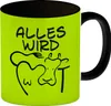 Alles wir KUHt Kaffeebecher Schwarz in grün zum Thema Produktbild-Vorschau 1